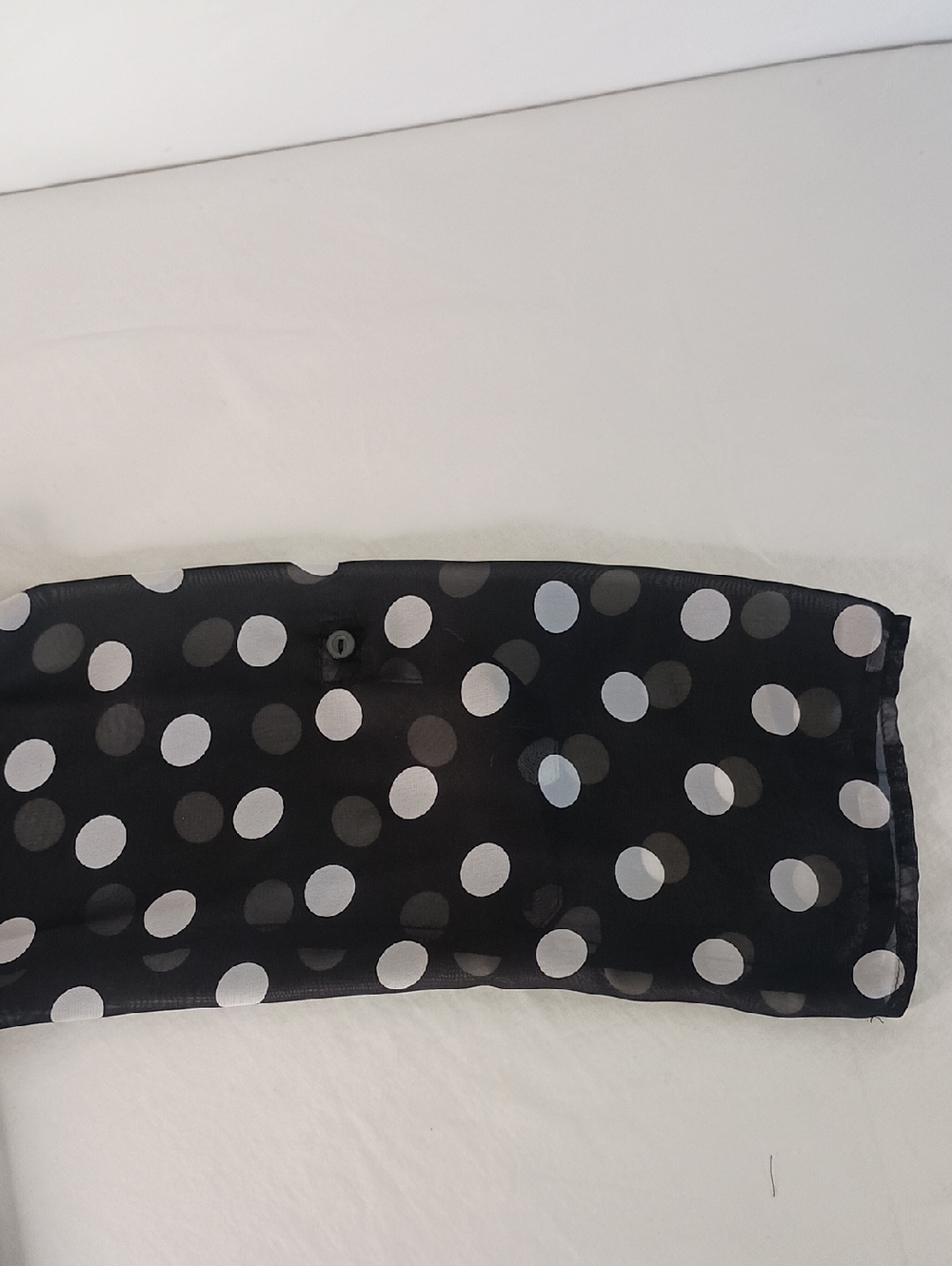 Women's Size XL Sheer Polka Dot Top Blouse Casual Black & White - Picture 9 of 10